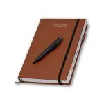 COI Organizer Planner 2023 Brown Elastic Corporate Business Diary Gift For Man And Woman With A Pen.