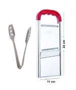 First Front Stainless Steel Momo Tong with Stainless Steel Ajanta Slicer and Multicolour, Pack of 2