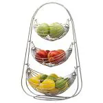 Plantex Stainless Steel 3 Step Swing Fruit and Vegetable Basket/Fruit Basket/Vegetable Basket for Kitchen and Dining Table