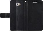 COVERBLACK Artificial Leather::Plastic Flip Cover Compatible model for Samsung J7 Prime - SM-G610FZKDINS - Black