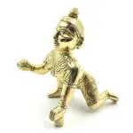 PRP Collection Brass Laddu Gopal Baby Krishna Murti Idol Statue Sculpture with Dress Number 2