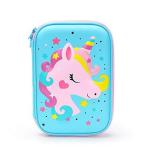 Samvardhan Cute Big Size Hardtop Pencil Case with Compartment - Kids School Supply Organizer Stationery Box Zipper Pouch (Version 2, Blue, Pack of 1)