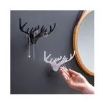 KATHIYAWADI Deer Antlers Accessories Organizer And Key Holder (pack of 1) (BLACK&WHITE)