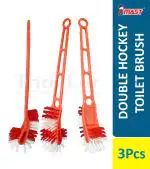 Mast Double Hockey Extra Long Toilet Cleaning Brush (Pack of 3)