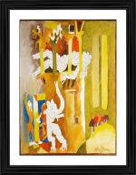 DECOR ADVENTURES Living Goddess (1960) by M.F. Husain Wall Dcor Frame 18 x 24 inch