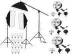 Viblitz PRO HD 5 Soft Led Video Light Softbox Kit | 3 Point Lighting | Stand | for YouTube Shooting,Videography, Product Photography, Continuous Studio Lights, Key Fill and Back Light