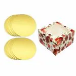 Papyrus Matrix Cake Base and Cake Box | Cake Base 10-inch Round | Cake Box 1/2 kg (10x10x5) | Cake Decoration | Cake Base Board | Round Cake Boards | Pack of 20 (10 pc Cake Base and 10 pc Cake Box)