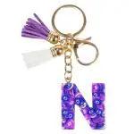 CRAFTSTUDIO Resin Alphabet Initial N letter keychain for Boys & Girls