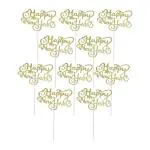 Festiko Happy New Year Cake Toppers Cake Picks, New Year Cake Decorations, New Years Eve Party Decorations Supplies, 10Pcs