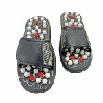 Indigenous Black Plastic, Rubber Acupressure Massager Health Care Paduka Slippers