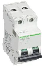 Schneider Electric Circuit Breaker C Curve Multi 9 C60H-DC Series 63A 2 Pole 500V