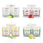 Aromahpure 4B Jar Candle (180 Hours) | Strawberry, Frangipani, Lemongrass, Mint & Lemon Scented Candle | 100% Soy wax, Smokeless Candle | Pack of 12 | Long Lasting Aroma Candles| Scented Candles For Home Décor