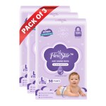 FLEWSTAR 50 PCs Baby Nicker Slim & Comfort Disposable Baby Diapers- Baby Care Diaper Pants-Slim & Comfort Disposable Baby Diapers- Cottony Soft High Absorb Technology-Pack Of 3 (Large)