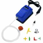 COLOURFUL - Single Outlet Aquarium Air Pump, Fish Tank Aerator with Accessories, Oxygen Pump for Small/Medium Size Tank | Suitable to 10L to 200L | HN-200 (1 Way, Combo - 3)