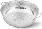 ALPHABITA Multipurpose Stainless Steel Colander Strainer Drainer with Handle for Rice Fruits Vegetable Noodles Pasta Beans Grains Washing Filter Basket for Kitchen Bowl Storing and Straining Purpose (LARGE)