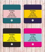 Whats Your Kick Travelling is The Only Thing You Buy That Make You Rich Quotes Printed Set of 4 Coaster With Metal Stand