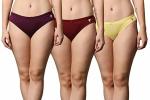 FF Essentials Women's Cotton Bikini Brief Underwear No Show Panties, Soft Stretch Bikini Panties, Pack of 3, Large