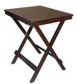 FPlus Multipurpose Wooden Folding Table (18x20x24 Inches WxDxH, Walnut Finish, Brown Colour)