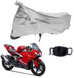 Riderscart 1 Bike Cover & 1 Pollution Mask for Tvs Apache N 310 (Silver)