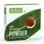 Re:fresh Idli Chutney Powder Instant Mix 160 GM | South Indian Style Instant Idli Chutney Powder | Molaga Podi | No Artificial Colours Or Flavours | 80g*2 Pack