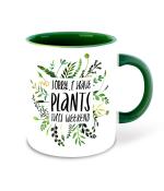 Whats Your Kick Gardening Theme Sorry I Have Plants This weekend Printed Dark Green Ceramic Coffee and Tea Mug 325 ml