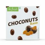 Re:fresh Choconuts Raisin | Kishmish Dried Grapes for Work Break, Snacks Time and Breakfast | Nutritious | Chocolate Raisin | Raisin with Cocoa Solids and Milk Solids | 45g