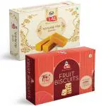 Lal Sweets Combo Pack Of Mysore Pak 400g & Fruits Biscuits 400g || Indian Sweets || Made with Cow Ghee || Cookies & Biscuits