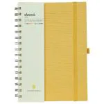 Comma Abaca | A5 Wire-O-Bound Spiral Notebook | Elastic Band Closure | 200 Pages | Yellow