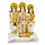 INTEXTURE GALLERY 99 Ram Darbar Handpainted Idol For Success & Gifts/Pooja Room/Home Decoration(4x2x5.5) (White)