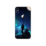 GADGETSWRAP Printed Vinyl Skin Sticker for Apple iPhone X/Xs - Skylines Biker Blue City Photomanipulation