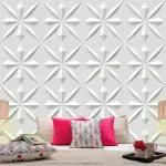Kayra Decor 3D PVC Wall Panels - Suitable for Living Room and Ceiling White Color - (Pack of 20)