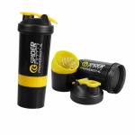 MOBONE  Shaker Bottle with 2 Storage Extra Compartment for Gym (Multicolor)