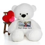 Hug N Feel Soft Toys White Polyester Teddy Bear Soft Toy - 5 feet