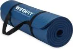 Werfit Blue Nitrile Butadiene Rubber Foam Luxurious 10Mm Nbr Yoga Mat With Strap Extra Thick For Women And Men