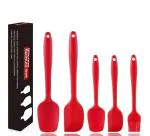 Skofri Red Silicone Spatula Set (Pack Of 5 )