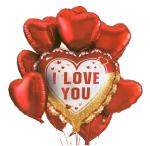 My Party Suppliers I Love You Red Heart Anniversary Decorative Theme foil Balloons