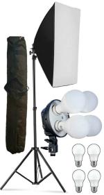 Viblitz PRO Quadlux Mark I Soft Led Still & Video Light Softbox Single Kit with AC Power, YouTube Shooting, Videography, Portrait, Product Photography, Fluorescent Soft Box Studio Interview Equipment