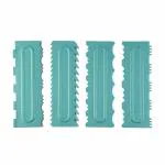 LISHONN Sky Blue Plastic Tall Cake Scraper Cutter Tool for Icing and Decoration Pack of 4