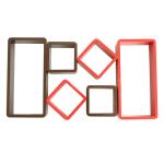 Brown Wall Shelves (Set Of 6) 30 X 20 X 10 Cm