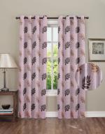 HOME MAX Brown Floral Polyester Pack Of 2 Room Darkening Door Curtain, 122 X 213 Cm