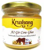Krushang - A2 Gir Cow Bilona Ghee , Traditionally Hand Churned, Made in Earthen pots, A2 Certified, Non-GMO, Fresh Grass Fed 100% Desi Gir Cows, 250 ml