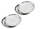 JAGGERY Stainless Steel Dinner Thali, Lunch Dinner Thali Plates, Bangla Bogi Small/ Quarter Plate,Pack of 4, Dia - 18.5 Cm