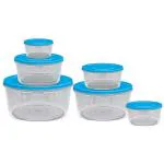 MILTON 6-Piece Store It Plastic Storage Container and Organizer Set for Kitchen, Refrigerator, and Home Use (200 ml, 400 ml, 600 ml, 1000 ml, 2000 ml, 3000 ml) in Blue