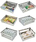 LeAves Stainless Steel Silver Modular Kitchen Basket