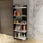 ESTANTERIA Engineered Wood Laminated Bookcase, 5 Tier Bookshelf Storage Organiser Display Rack for Home, Living Room, Office (Colour, Wenge & Frosty)