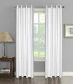 HOME STYLISH Polyester Solid Crushed Texture Curtain, Door, 7 feet (2.13 m) White Pack of 1