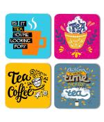 Whats Your Kick Tea Lover is it Tea You Are Looking For Printed Set of 4 Coaster With Beautiful Metal Stand