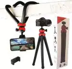 Megaloyalty Best BRAND GORILLA FULLY FLEXIBLE360 DEGREE ROTATING SUPER STRONG HOLDER Tripod, Tripod Kit, Monopod Kit, Tripod Bracket, Tripod Ball Head  (Black, Red, Supports Up to 1500 g)