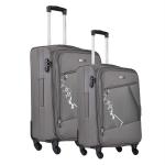 Nasher Miles Grey Polyester Bogota Expander Soft Sided Trolley Bag (Set of 2) 55cm,65cm each