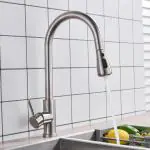 Plantex Designer 304 Stainless Steel Kitchen Faucet with Pull Down Sprayer Multitask Mode with High Arc 360 Degree Single Handle Pull Out Kitchen Sink Faucet Matte